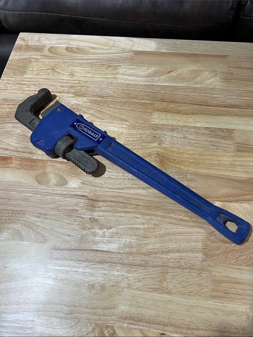 Vintage HEAVY DUTY 18" KOBALT BLUE PIPE Wrench z16